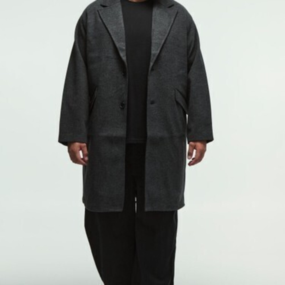 Plus Single Breasted Overcoat In Grey brand new never worn